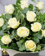 Load image into Gallery viewer, Elegance of White Roses Hand Tied Bouquet.